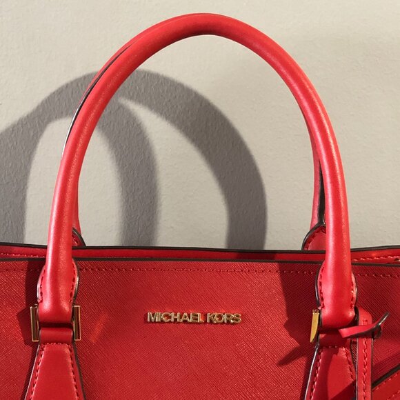 Michael Kors Hope LG Center Zip Flame Satchel Crossbody Shoulder Bag MSRP $468 - Picture 6 of 16